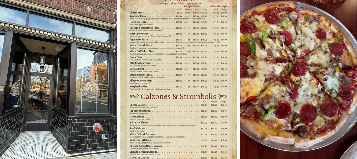 Milano's Menu