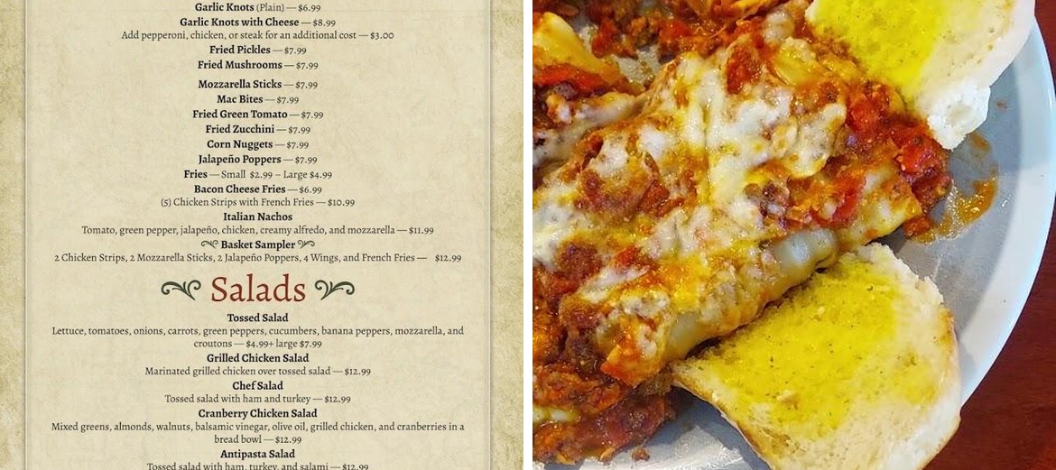 Milano's Menu