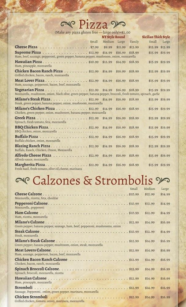 Milano's Menu image 1