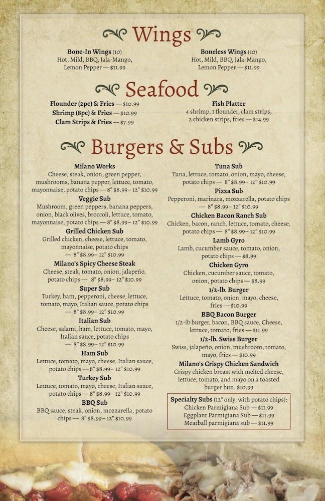 Milano's Menu image 3